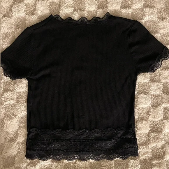 Caution To The Wind Black Lace Button-Up - Picture 3 of 5